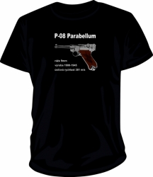 tričko P-08 Parabellum černá